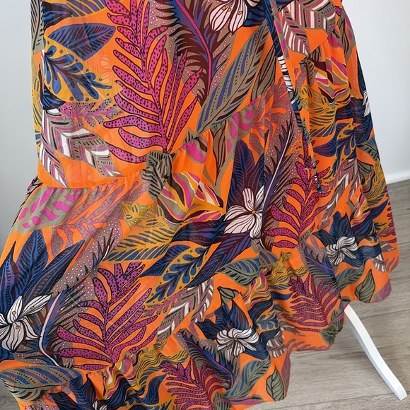 NINE WEST Women's Chiffon Halter Tie Maxi W/Front Cutout Size Small NWT - Picture 7 of 7